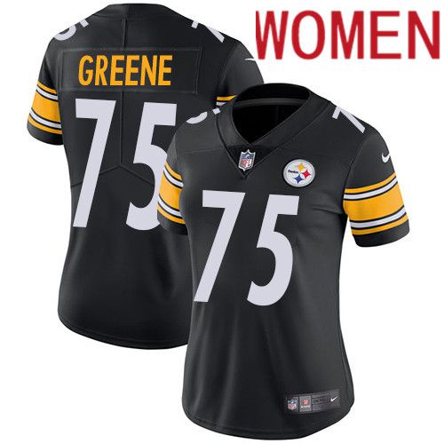 Women Pittsburgh Steelers #75 Joe Greene Nike Black Vapor Limited NFL Jersey->women nfl jersey->Women Jersey